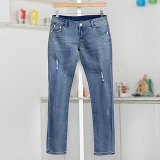 59 Seconds Distressed Slim-Fit Jeans