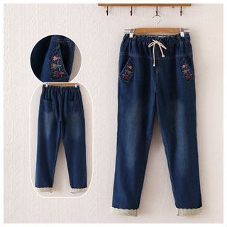 Waypoints Embroidered Drawstring Jeans