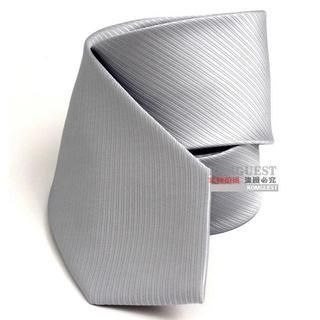Romguest Striped Necktie Light Gray - One Size