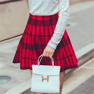 Kaven Dream Plaid High-waist Skirt