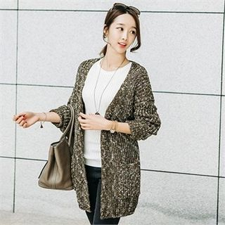 JOAMOM Open-Front Melange Cardigan