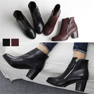Reneve Chunky-Heel Zipped Ankle Boots