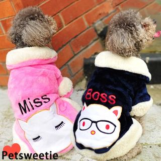 Pet Sweetie Cartoon Applique Fleece-lined Dog Dress