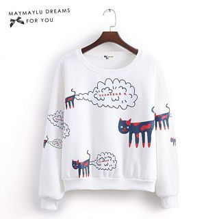 Maymaylu Dreams Cat Print Pullover