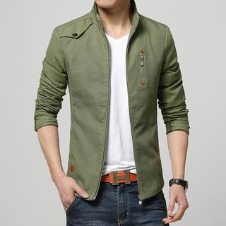 Bay Go Mall Washed Stand Collar Jacket