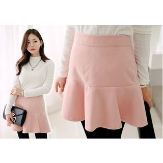 Seoul Fashion Frill-Hem A-Line Mini Skirt