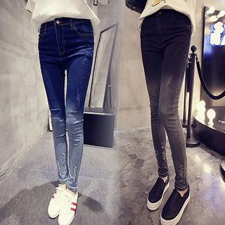 Fashion Street Gradient Skinny Jeans