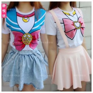 Cosgirl Sailor Moon Sailor Soldiers Cosplay T-Shirt