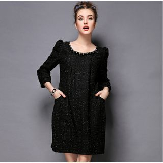 Ovette Long-Sleeve Sequined Loose-Fit Dress