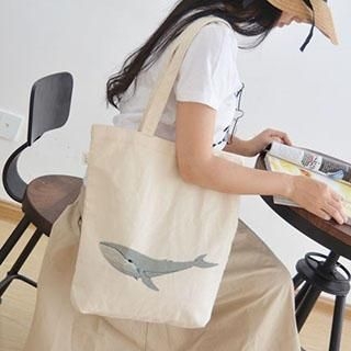Aoba Whale Printed Shopper Bag