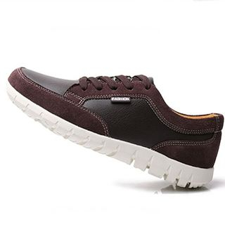 surom Genuine-Leather Panel Sneakers