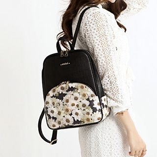 Axixi Faux-Leather Printed Backpack
