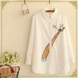 Fairyland Giraffe Embroidered Shirt