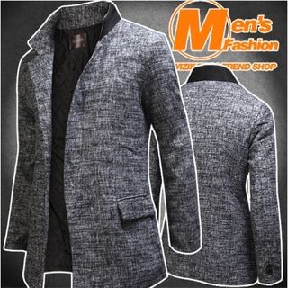 WIZIKOREA Mandarin-Collar Patterned Jacket
