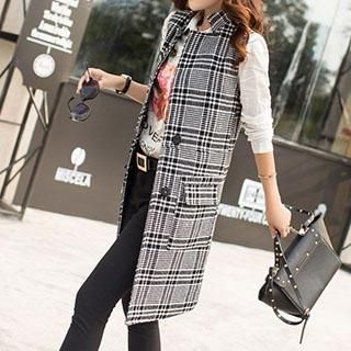 Romantica Plaid Long Vest