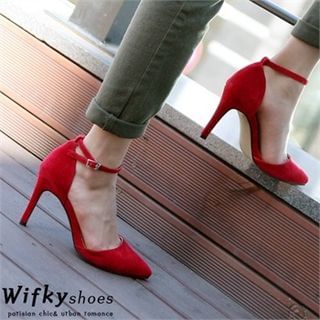 Wifky Faux-Suede Mary Jane Pumps