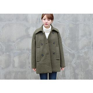 Hello sweety Wool Blend Double-Breasted Coat