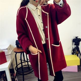 FR Piped Long Cardigan