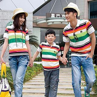 Igsoo Family Stripe Short-Sleeve Polo