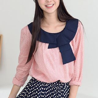 59 Seconds Striped Long-Sleeve Top