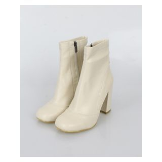 Second mind Zip-Up Seam-Trim Ankle Boots