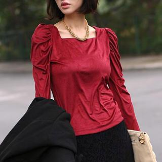 SO Central Square-Neck Long-Sleeve Top