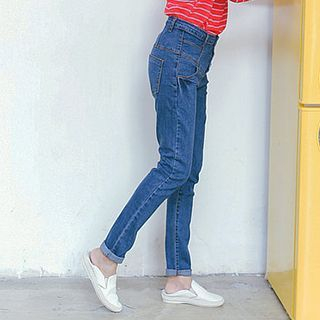Fashion Street High Waist Slim-Fit Jeans