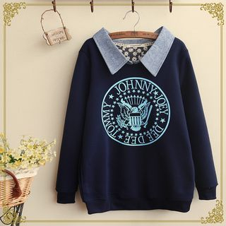 Fairyland Collared Print Pullover