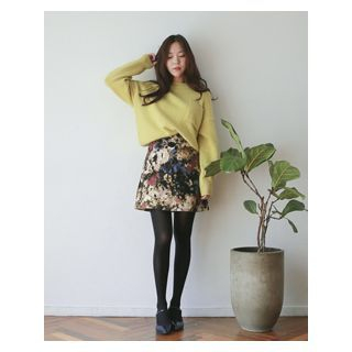 Second mind Floral Pattern A-Line Mini Skirt