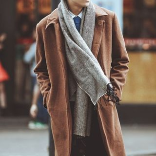 Chuoku Lapel Long Woolen Coat