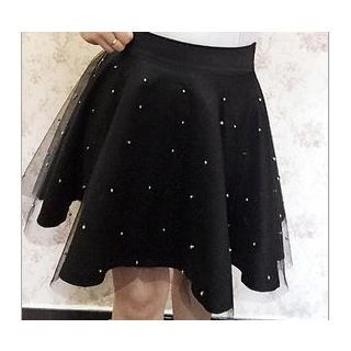 AIGIL Beaded Mesh Layer Midi Skirt