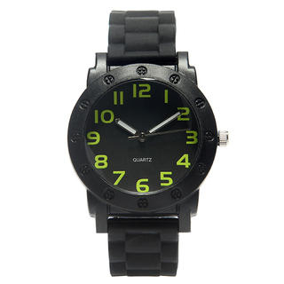 Collezio Plastic Case With Silicone Band Watch Black - One Size