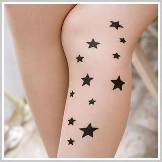 Clair Fashion Printed Sheer Tights Star - One Size