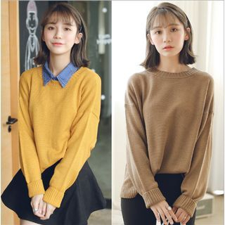 SUYISODA Long-Sleeve Plain Sweater