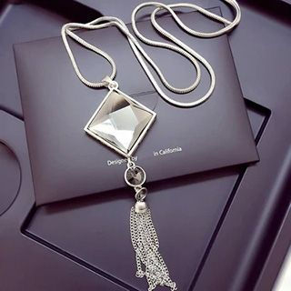 EPOQ Rhinestone Tassel Necklace