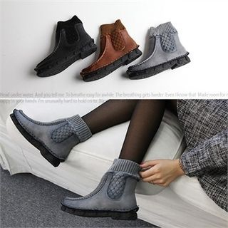 Reneve Knit-Panel Ankle Boots
