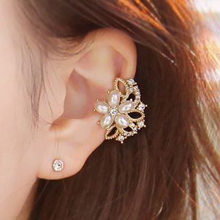 maxine Set: Rhinestone Earring + Floral Rhinestone Earring
