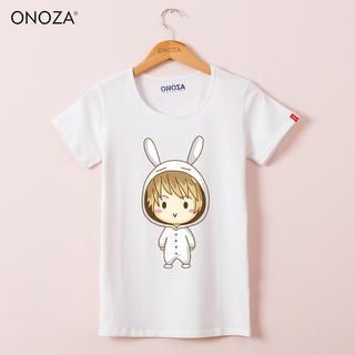 Onoza Short-Sleeve Cartoon-Print T-Shirt