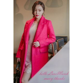 LOVEMARSH Single-Breasted Wool Blend Coat