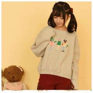 Kirito Embroidered Drop-shoulder Pullover