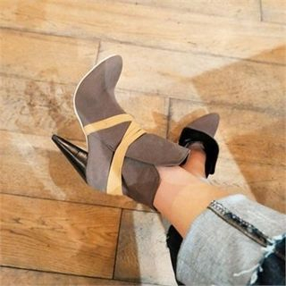 LIPHOP Faux-Suede Strap Detail Ankle Boots