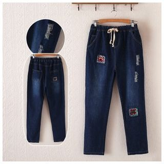 Waypoints Applique Distressed Jeans