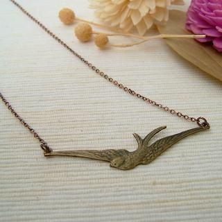 MyLittleThing Flying Bird Necklace Copper - One Size