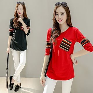 Fashion Street Panel Long-Sleeve Top