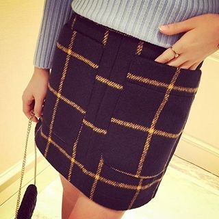 Fashion Street Check A-Line Skirt