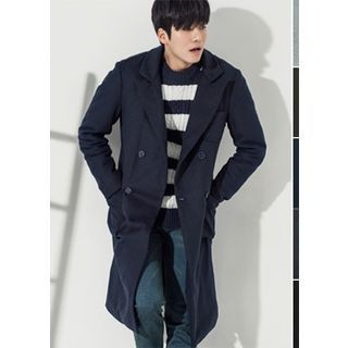 GERIO Double-Breasted Wool Blend Coat