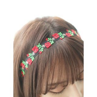 kitsch island Floral-Embroidered Hair Band