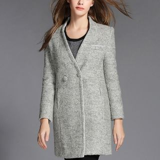 Merald Woolen Lapelless Coat