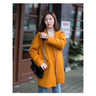 Second mind Single-Breasted Wool Blend Coat