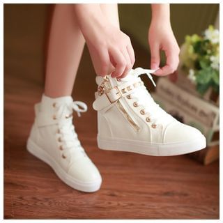 Yoflap Hidden Wedge Studded Sneakers